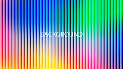 Colorful abstract background with vertical 3D rainbow gradient stripes and central text.
