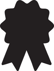 Stylized 3d golden award medal with ribbon