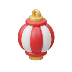 Festive Red and White Lantern Illustration, Perfect for Celebrations and Cultural Events
