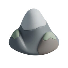 Fototapeta premium Stylized 3D Mountain Landscape with Snow Cap and Earthy Tones