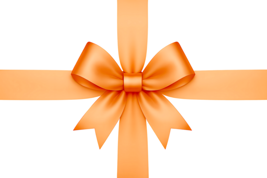 Golden Yellow Satin Ribbon Bow on Solid Background: Premium Luxury Silk Fabric for Gift Wrap and Decoration