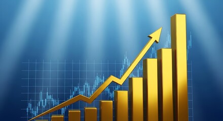 business graph with arrow