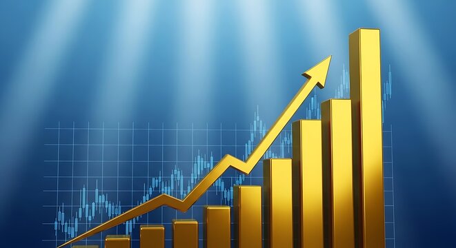 business graph with arrow