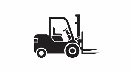 Naklejka premium Simple icon of a forklift, representing logistics and industrial work