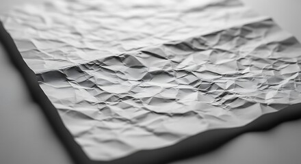 Crumpled paper with deep creases and shadows creates a textured surface.