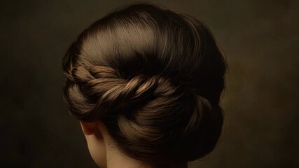 Video A woman wearing her hair in a low bun style, straightforward and practical