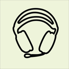 headphon black and white clipart 