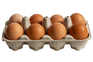 Fresh Brown Eggs in a Carton Ready for Cooking and Baking Healthy Food Product Protein Source and Agricultural Farm Produce