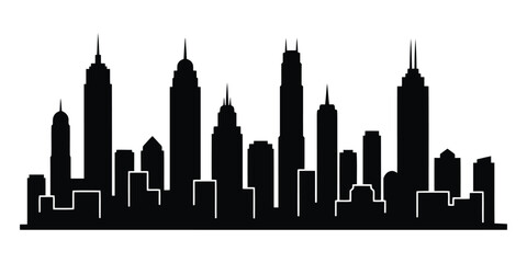 Obraz premium City Skyline Silhouette Illustration cityscape urban