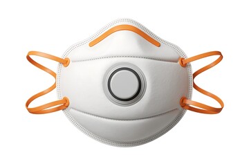 Protective respirator mask on white background offering safety and filtration for polluted air and viral infections demonstrating health precautions