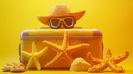Beach essentials in a stylish suitcase