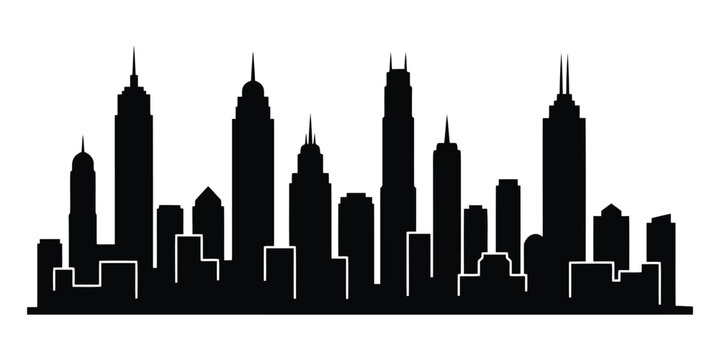 City Skyline Silhouette Illustration cityscape urban