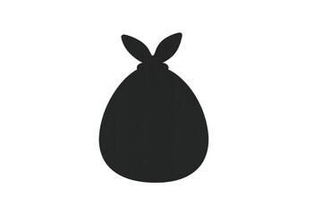 Bindle sack icon in black color, featuring a stick with a bundle tied on it, isolated on a transparent background