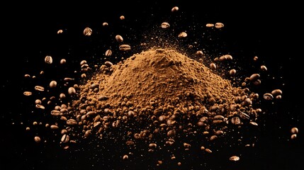 High-speed Coffee Powder and Beans Cinemagraph