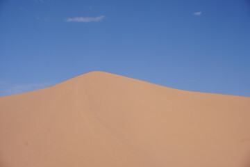 Golden Sand Dune Under Clear Blue Sky, Gobi Desert