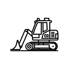 Naklejka premium Vector digger, excavator and loader