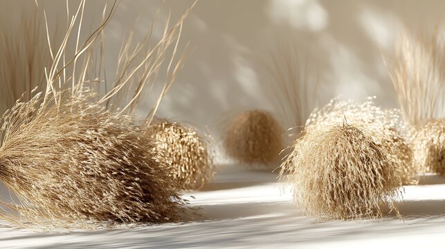 Close up of dry tumbleweed plants in a desert landscape - Powered by Adobe