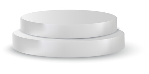 Empty stage. White podium with a transparent background.