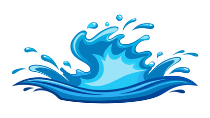Vibrant blue water splash with droplets and waves