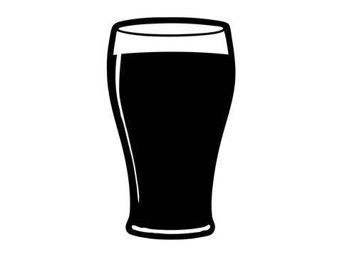 a glass of beer  black silhouette vector,beer  mug icon, glass icon vector