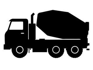 concrete mixer truck  black silhouette vector,mixer truck icon