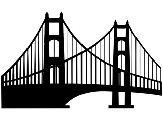 golden gate  black silhouette vector,golden gate   icon