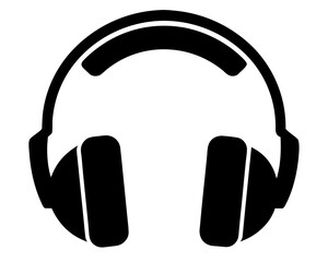 headphone  black silhouette vector,headphone  icon
