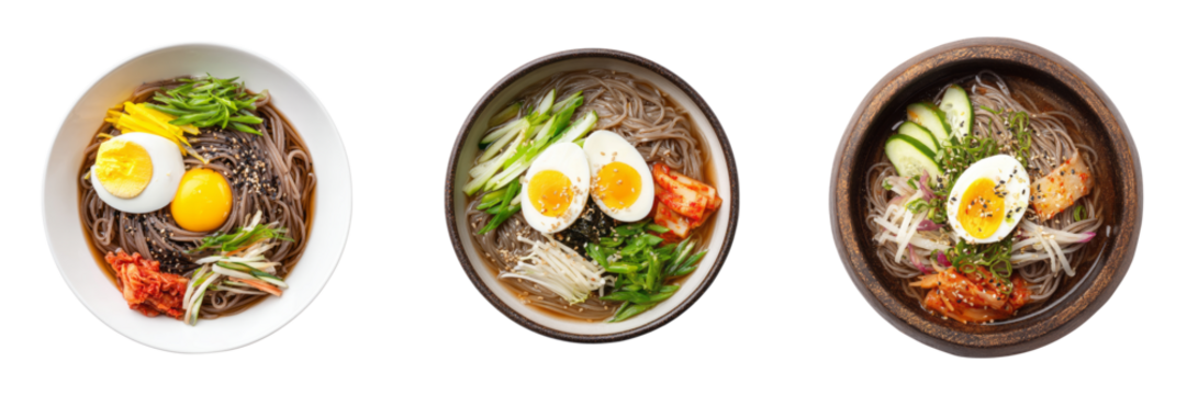 Delicious soba noodle bowls japanese cuisine transparent background culinary art