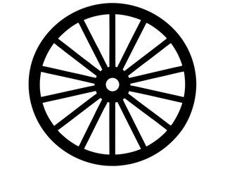 wagon wheel  simple  silhouette vector © DesignbySufiya