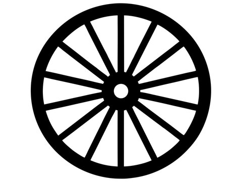 wagon wheel  simple  silhouette vector