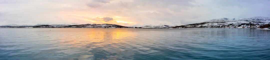 Sunrise near Tromso, Norway, in winter
