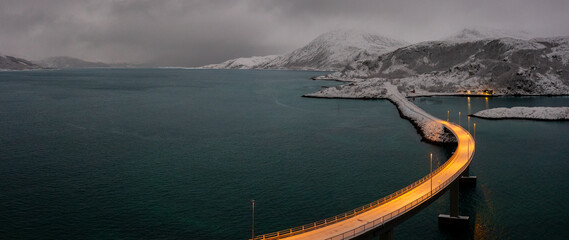 Beautiful island of Summary, Norway, in winter © naturenow