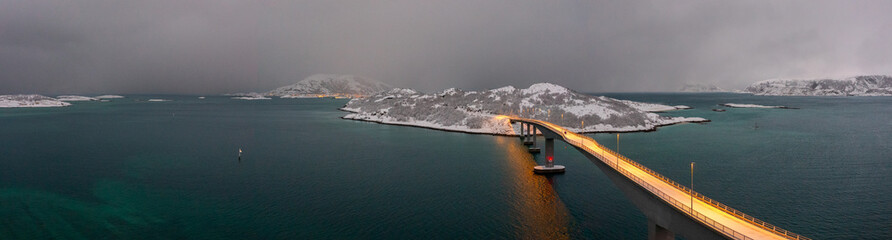 Beautiful island of Summary, Norway, in winter © naturenow