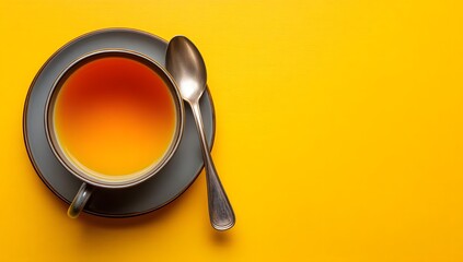 Warm Beverage in Cup on Yellow