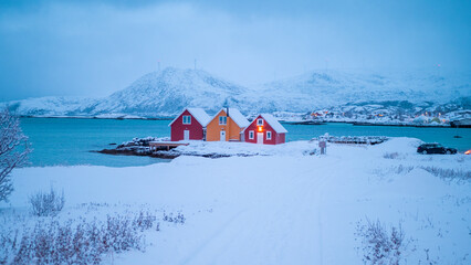 Beautiful island of Summary, Norway, in winter © naturenow
