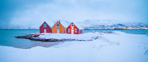Beautiful island of Summary, Norway, in winter © naturenow