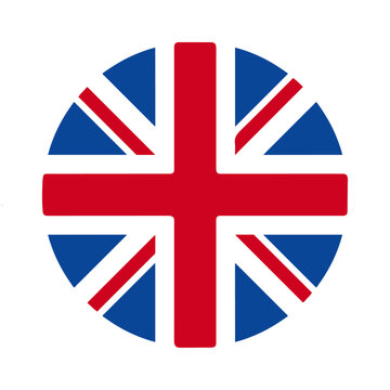 Circular united kingdom flag icon on transparent background isolated on white background, Vector