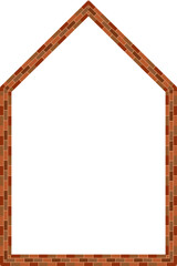 Triangular Arch frame window door brick brickwork brown border picture frame vintage retro antique handcraft framework architecture decorative element isolated background