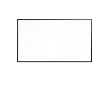 Blank White Rectangle with Black Border on Transparent Background