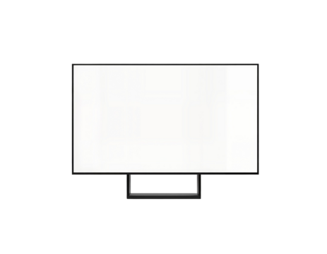 Blank Monitor Screen with Stand on Transparent Background