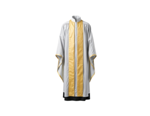 White and Gold Liturgical Chasuble with Stole