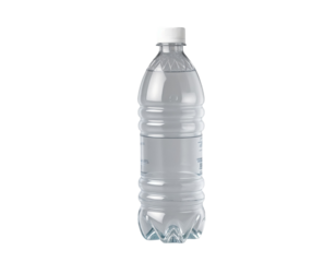 Clear Plastic Water Bottle with White Cap