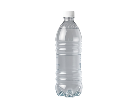 Clear Plastic Water Bottle with White Cap