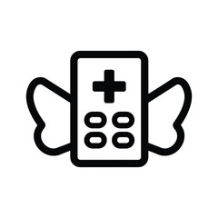 Medical symbol with wings, representing healing, recovery, and hope