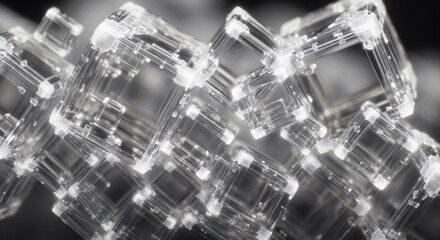 Modern transparent cube structure with intriguing geometric design elements for architectural and technology concepts, a captivating visual for abstract art