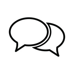 Two overlapping speech bubbles icon, representing communication and conversation, isolated on a