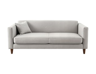 Modern Light Grey Sofa with Transparent Background
