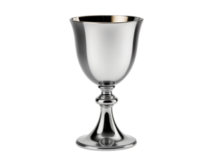 Elegant Silver Goblet on Transparent Background
