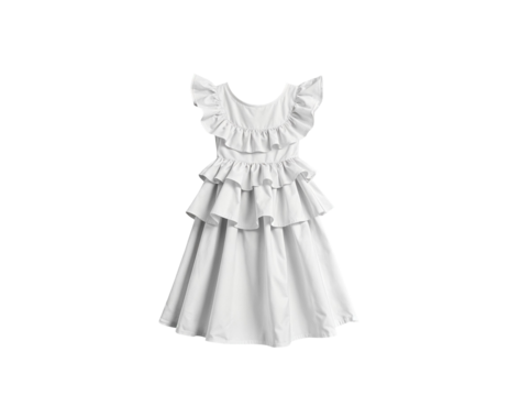 White Ruffled Tiered Sleeveless Dress