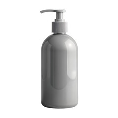 Grey Pump Dispenser Bottle with Transparent Background